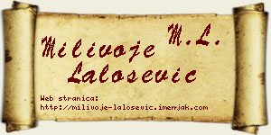 Milivoje Lalošević vizit kartica